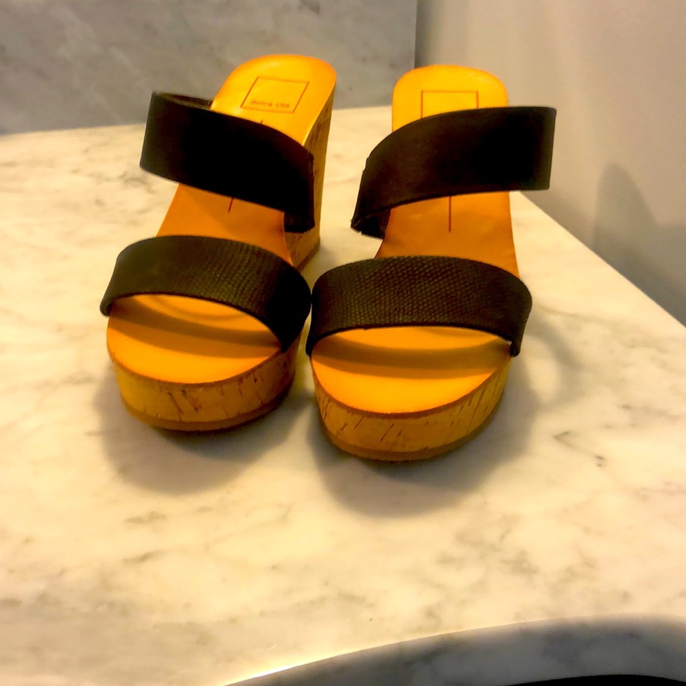 Black Dolce Vita wedge sandal